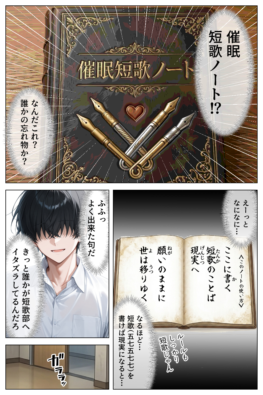 【エロ漫画】夢はハーレム3P！噂のノートに自分の願望を書きまくった結果www