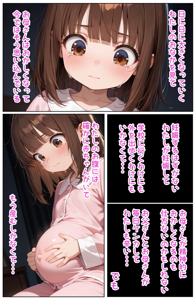 【エロ漫画】自覚は無いのに妊娠してしまった女の子の運命が…
