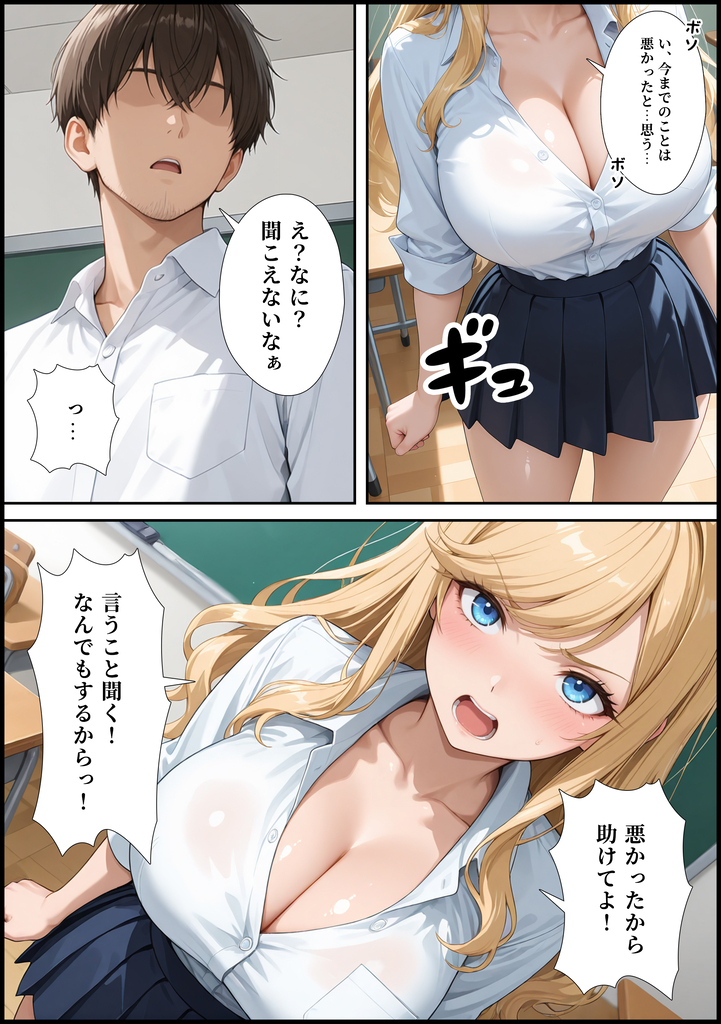 【えろまんが】留年回避の為に変態教師に抱かれる巨乳ギャルJKの運命が…