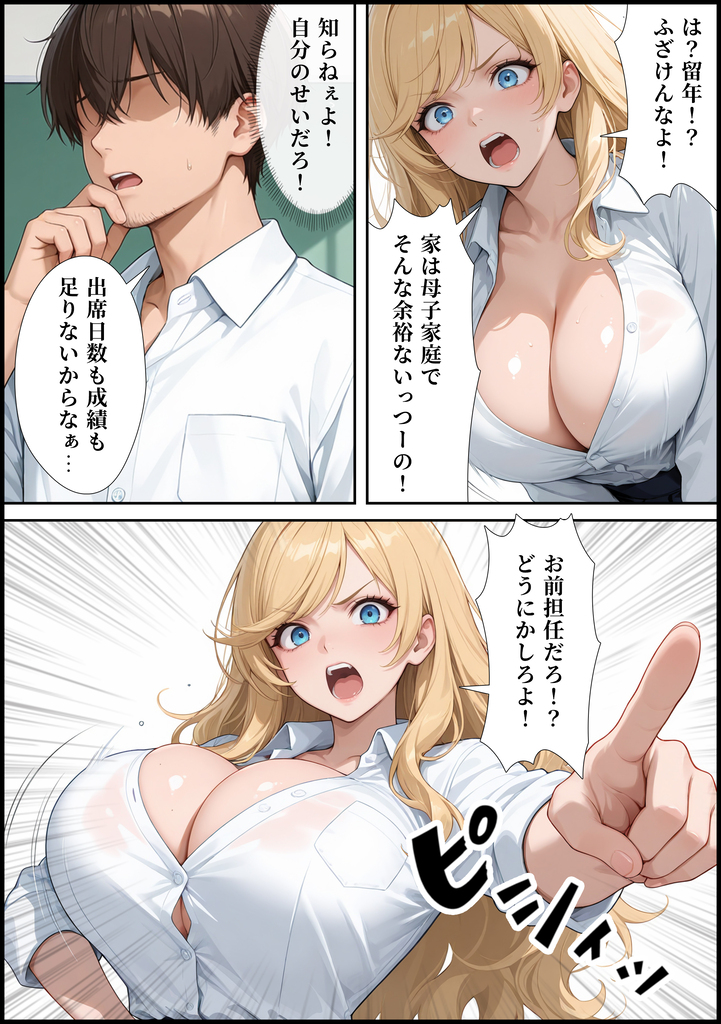【えろまんが】留年回避の為に変態教師に抱かれる巨乳ギャルJKの運命が…