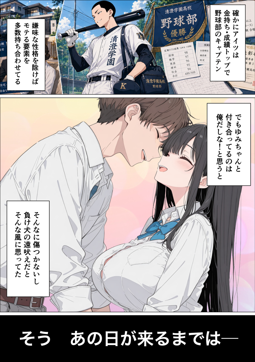 【エロ漫画】NTR鬱勃起確定！彼氏がいるのを忘れて間男とのセックスに溺れる女の子に興奮が収まらないエロ漫画です！