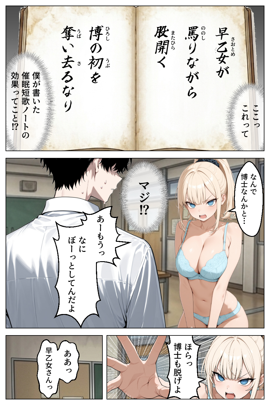 【エロ漫画】夢はハーレム3P！噂のノートに自分の願望を書きまくった結果www