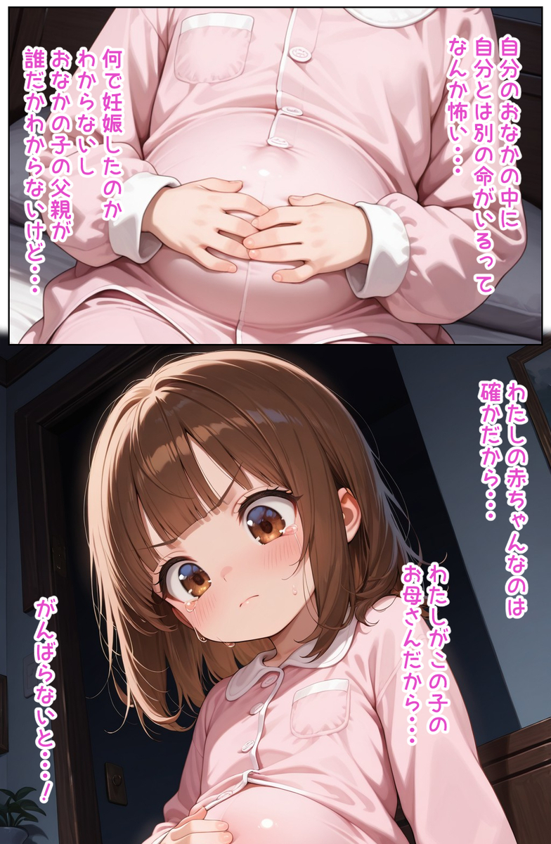 【エロ漫画】自覚は無いのに妊娠してしまった女の子の運命が…