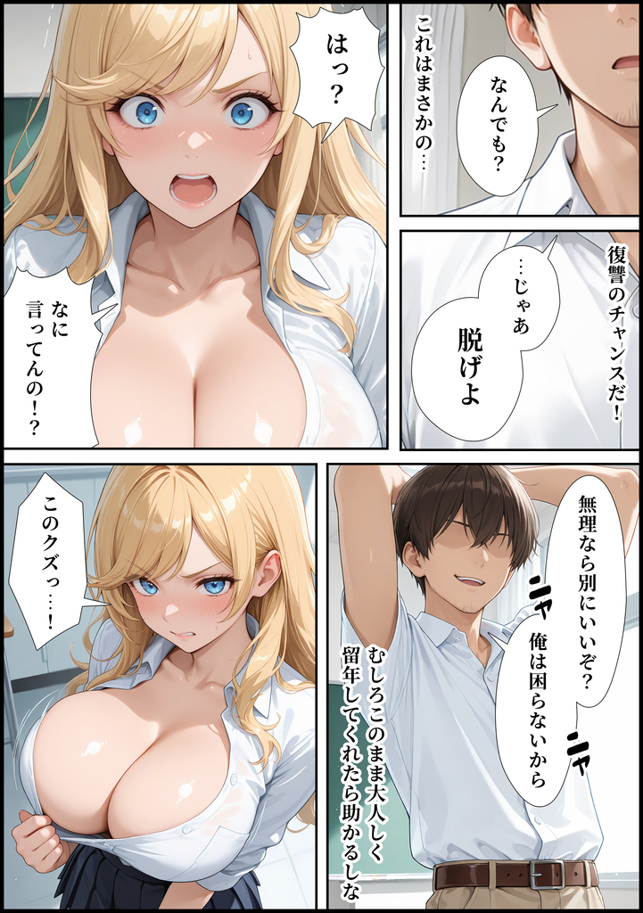 【えろまんが】留年回避の為に変態教師に抱かれる巨乳ギャルJKの運命が…