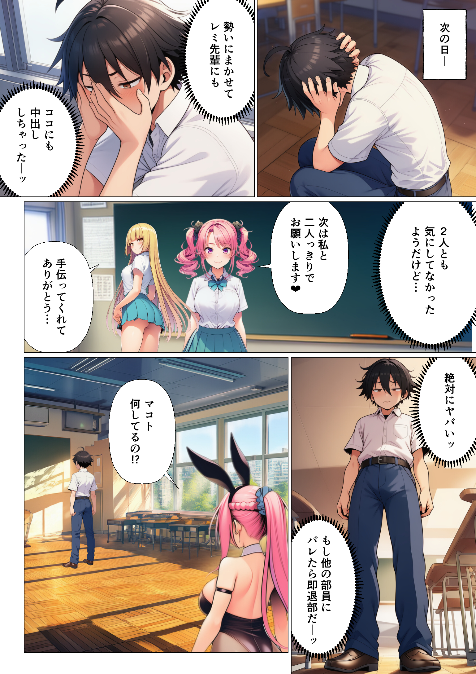 【えろまんが】転校先で入部した部活がハーレムすぎて最高なんですけどwww