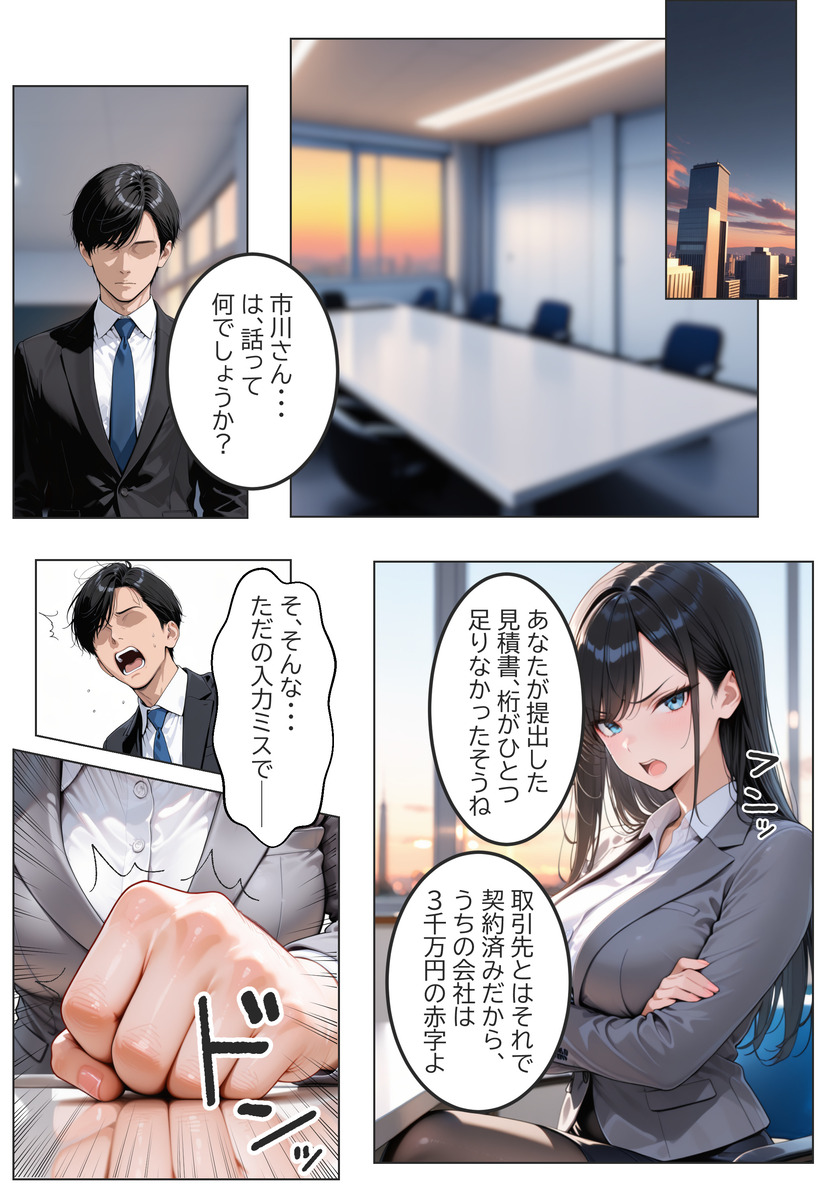 【えろまんが】理不尽な説教と罵倒を繰り返す女上司に怒りのエッチな制裁したったwww