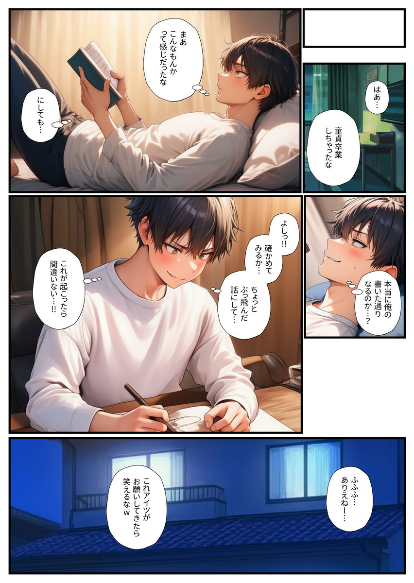 【えろまんが】気になる女の子をエロ小説ネタにしてみたら…ラッキースケベな展開にwww