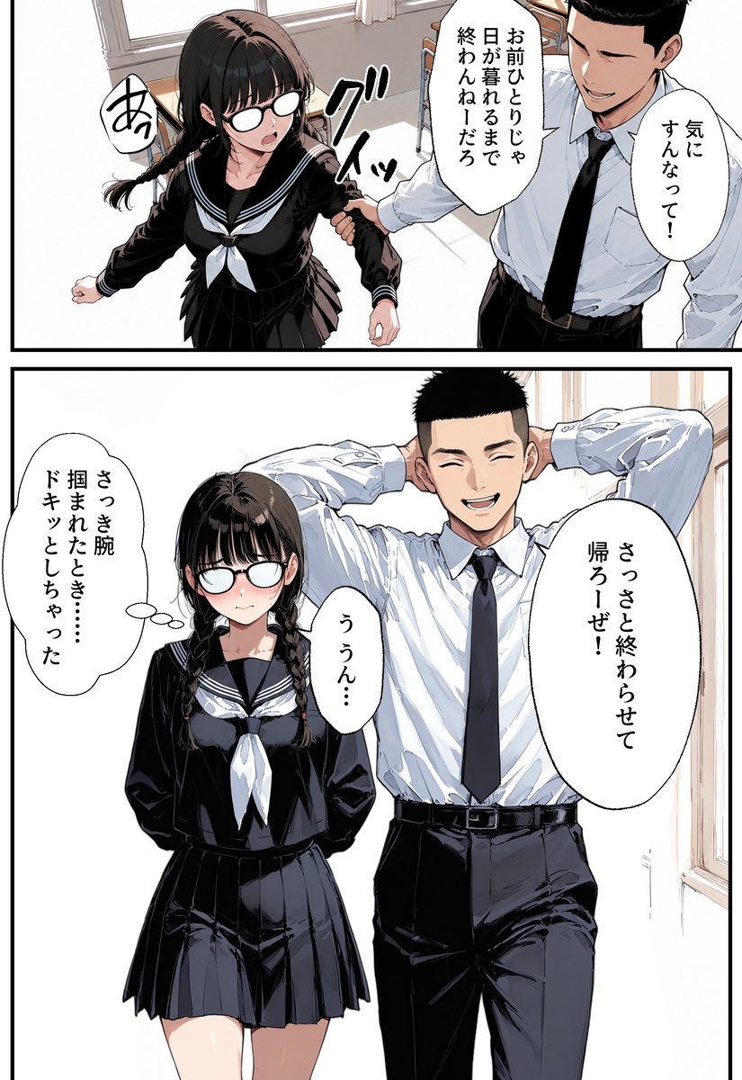【えろまんが】地味で目立たないクラスメイトの正体がまさかの新人女優で…そんな女の子に誘われてエッチなことに…