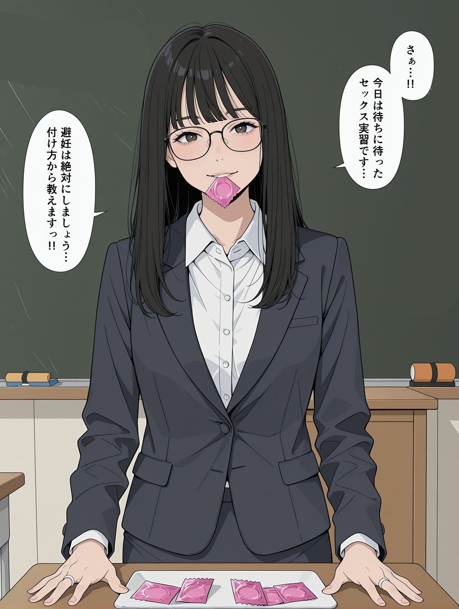 【エロマンガ】勉強のために性の実習を行う女の子達に興奮が収まらない！