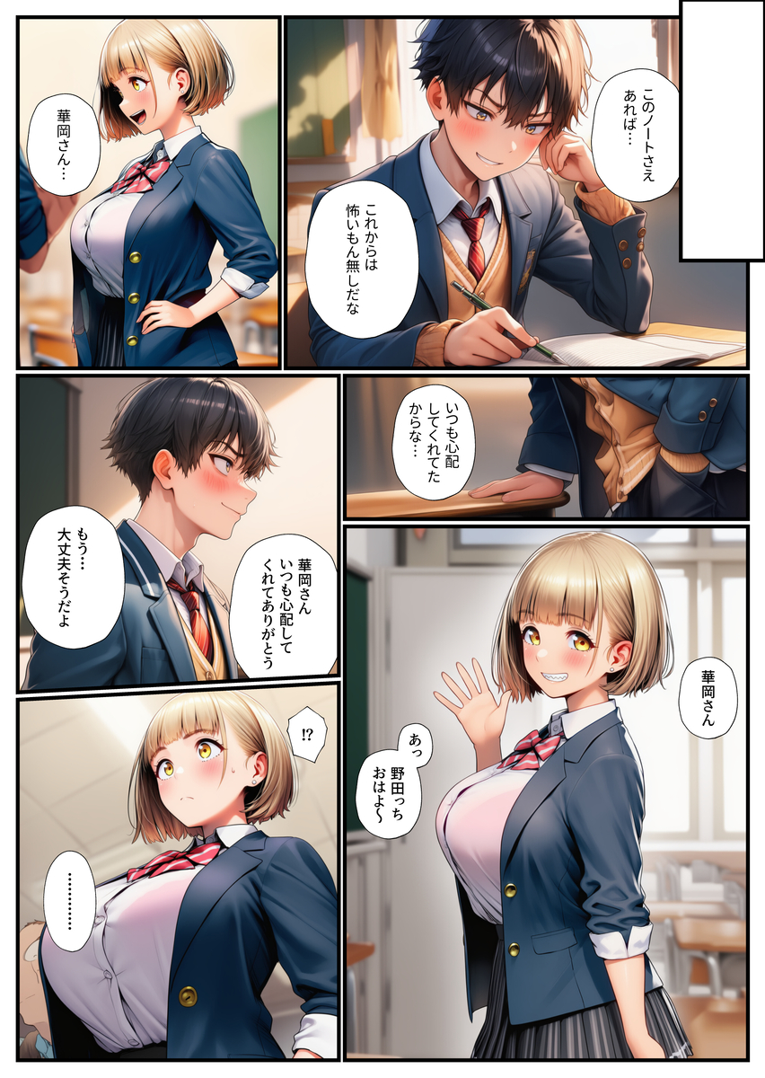 【えろまんが】気になる女の子をエロ小説ネタにしてみたら…ラッキースケベな展開にwww