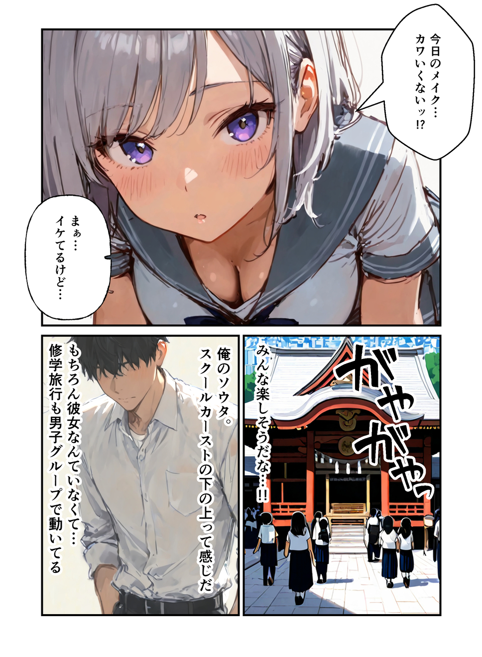 【エロマンガ】修学旅行でこんなハーレムセックス楽しめるって最高だなwww